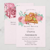 Bridal Brunch Waffles Pink and Mint Kaart (Voorkant / Achterkant)