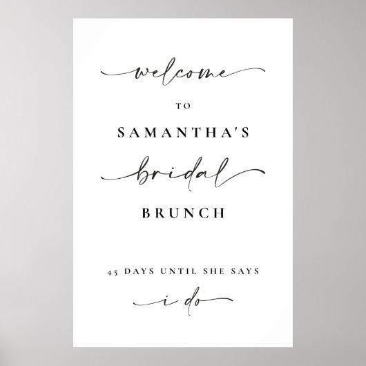 Bridal Brunch welkomstteken Decor Minimale Poster (Voorkant)
