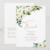 Bridal Brunch White Floral Invitation Kaart (Voorkant / Achterkant)