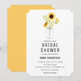 Bridal Brunch Zonnebloem Boeket Douche uitnodiging