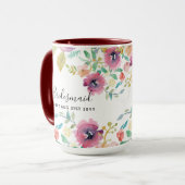 Bridal BUDGET Bridesmaid Gifts Pink Floral Mok (Voorkant links)