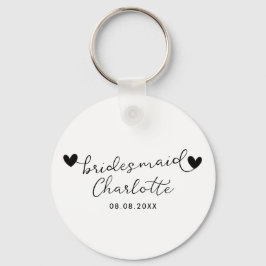 Bridal BUDGET Bridesmaid Party Gifts Black White Sleutelhanger