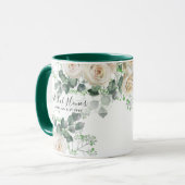 Bridal BUDGET Bridesmaid Party Gifts White ROSES Mok (Voorkant links)