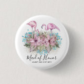 Bridal BUDGET FLAMINGOS Ronde Button 3,2 Cm (Voorkant)