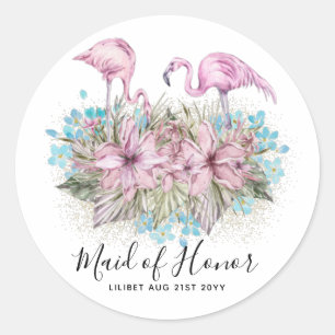 Bridal BUDGET FLAMINGOS Ronde Sticker