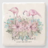Bridal BUDGET FLAMINGOS Stenen Onderzetter (Voorkant)