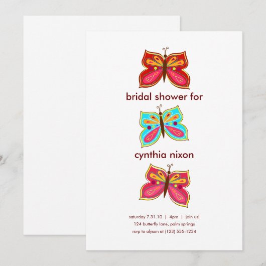 Bridal-buisjes voor vlinders kaart (Voorkant / Achterkant)