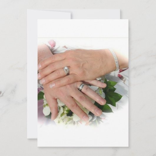 BRIDAL COUPLE HOLDING HANDS INVITATION KAART (Voorkant)