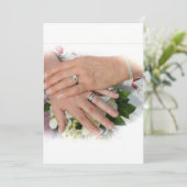 BRIDAL COUPLE HOLDING HANDS INVITATION KAART (Staand voorkant)