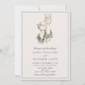 Bridal Couple Llama Unique Wedding Kaart (Voorkant)