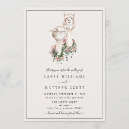 Bridal Couple Llama Unique Wedding Kaart