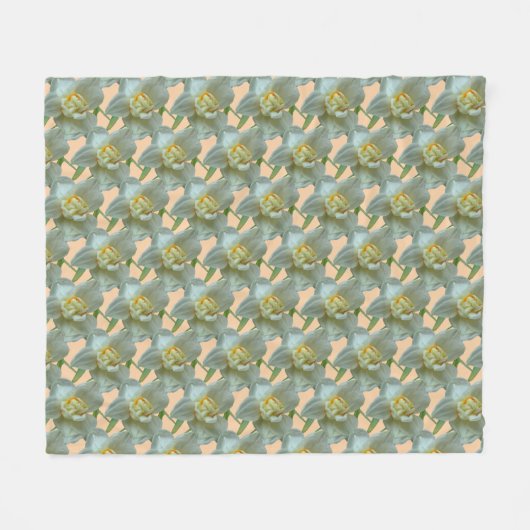 Bridal Crown Daffodil Pattern Cust. Fleece Blanket (Voorkant (Horizontaal))