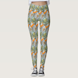 Bridal Crown Daffodils Pattern Legging