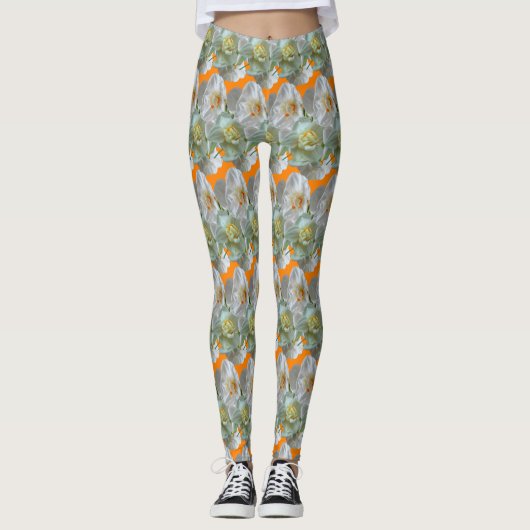 Bridal Crown Daffodils Pattern Legging (Voorkant)
