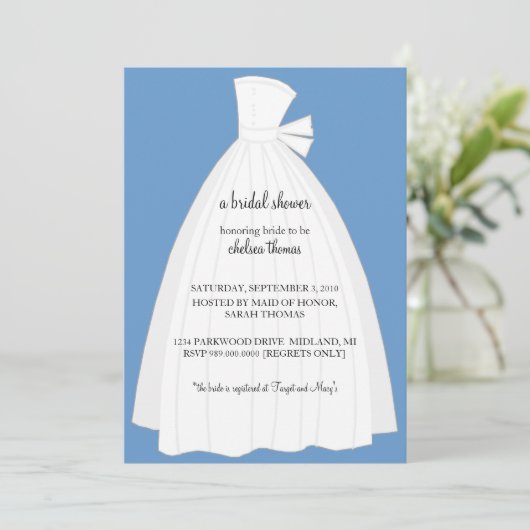 Bridal de Uitnodiging van de Douane {Blauw} (Staand voorkant)