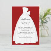 Bridal de Uitnodiging van de Shower {rood} (Staand voorkant)