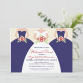 Bridal Dinner Invite (marine) Kaart (Staand voorkant)