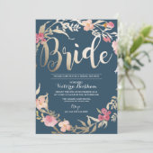 Bridal douche-uitnodiging, marinelonenbride kaart (Staand voorkant)