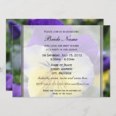 Bridal doucheuitnodiging, blauwe pansiebloem kaart (Voorkant / Achterkant)