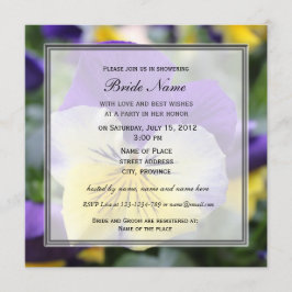 Bridal doucheuitnodiging, blauwe pansiebloem kaart