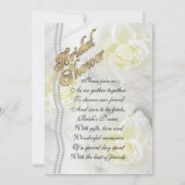 Bridal doucheuitnodiging elegante witte rozen kaart (Voorkant)