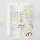 Bridal doucheuitnodiging elegante witte rozen kaart (Achterkant)