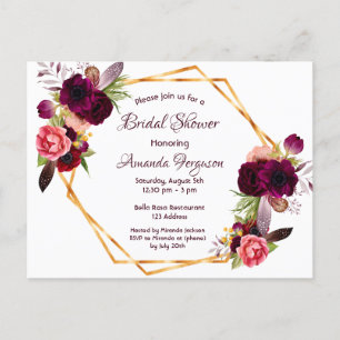 Bridal doucheuitnodiging met vuursteentje briefkaart