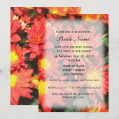 Bridal doucheuitnodiging, oranje dagbloemen kaart (Voorkant / Achterkant)