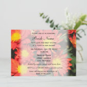 Bridal doucheuitnodiging, oranje dagbloemen kaart (Staand voorkant)