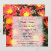 Bridal doucheuitnodiging, oranje dagbloemen kaart (Voorkant / Achterkant)