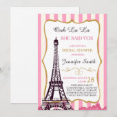Bridal doucheuitnodiging Paris Eiffel Tower French Kaart (Voorkant / Achterkant)