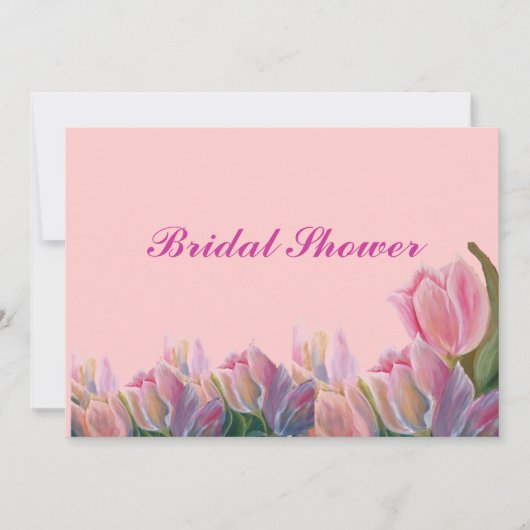 Bridal doucheuitnodiging - PINK TULIPS Kaart (Voorkant)