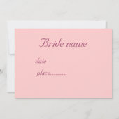 Bridal doucheuitnodiging - PINK TULIPS Kaart (Achterkant)