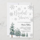 Bridal doucheuitnodiging winterzilverglitter kaart (Voorkant)