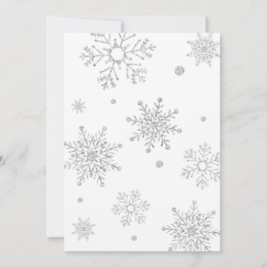 Bridal doucheuitnodiging winterzilverglitter kaart (Achterkant)