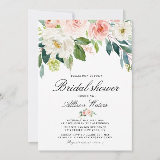 Bridal doucheuitnodigkaart kaart (Voorkant)
