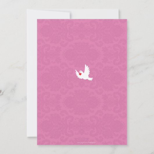 Bridal doucheuitnodigkaart met witte duif kaart (Achterkant)