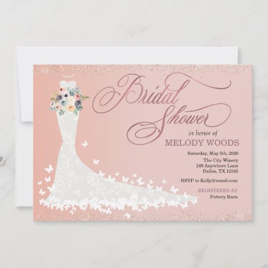 Bridal Dress Bridal Shower Kaart (Voorkant)