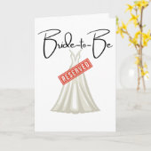 Bridal Dress Reserved, Congratulations! Kaart (Gele Bloem)