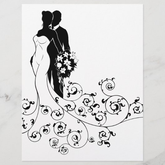 Bridal Dress Silhouette (Bride en Groom Wedding) (Voorkant)