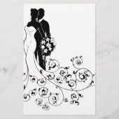 Bridal Dress Silhouette (Bride en Groom Wedding) Briefpapier (Voorkant)