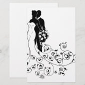 Bridal Dress Silhouette (Bride en Groom Wedding) Briefpapier (Voorkant / Achterkant)