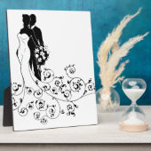 Bridal Dress Silhouette (Bride en Groom Wedding) Fotoplaat (Zijkant)