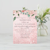 Bridal Dress Spark Roos Floral Pink Rose Florals Kaart (Staand voorkant)