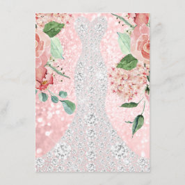 Bridal Dress Spark Roos Floral Pink Rose Florals Kaart