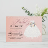 Bridal Dress Vrijgezellenfeest Brunch Uitnodiging (Staand voorkant)