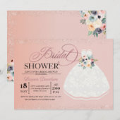 Bridal Dress Vrijgezellenfeest Brunch Uitnodiging (Voorkant / Achterkant)