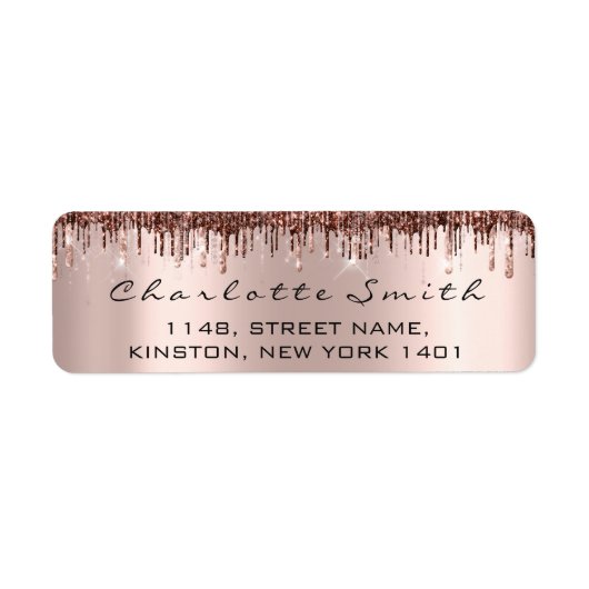 Bridal Drift Roos RSVP Return Address Chocolate Etiket (Voorkant)