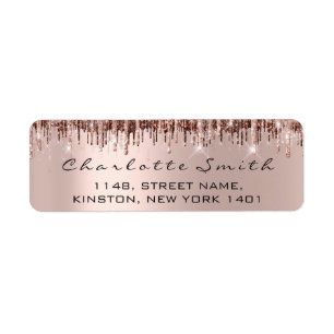 Bridal Drips Rose RSVP Return Address Sweet 16th Etiket