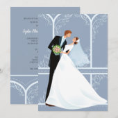 Bridal Embrace Wedding Uitnodiging (Voorkant / Achterkant)